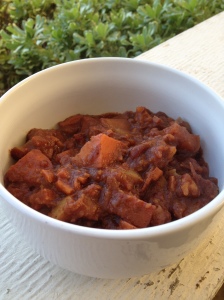 Slow Cooker Sweet Potato, Apple and Cranberry Sauce