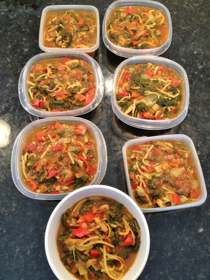 Spicy Fresh Tomato Kale Pasta Soup | Fitting Into Vegan
